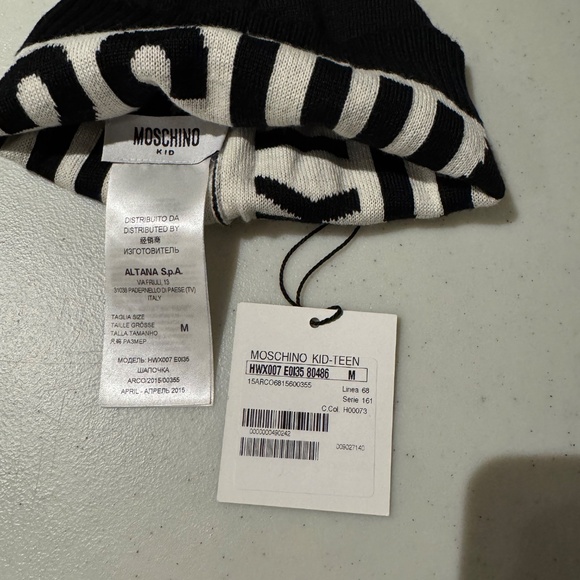 Moschino Kid’s knit hat black and white - Picture 2 of 3